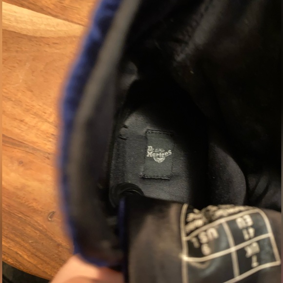 Dr Doc Martens Embossed Blue Velvet Boots 1460 Brocade GUC W9 - Picture 10 of 15